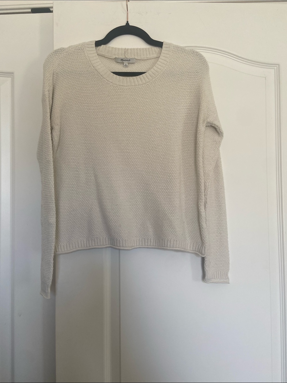 Madewell Off-White Textured Crewneck Sweater